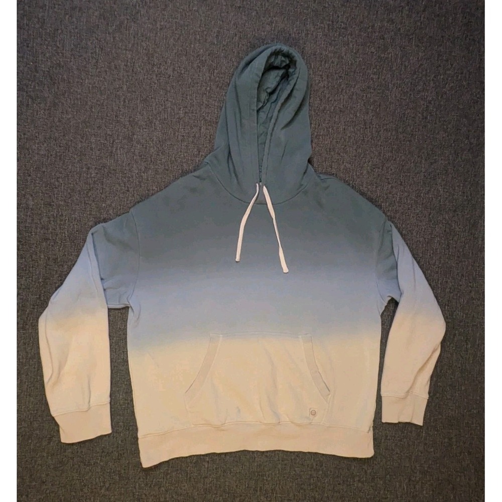 Marine Layer Cloud 9 Fleece Hoodie Men Sz Medium Dip Dyed Ombre Surf Beach Blue
